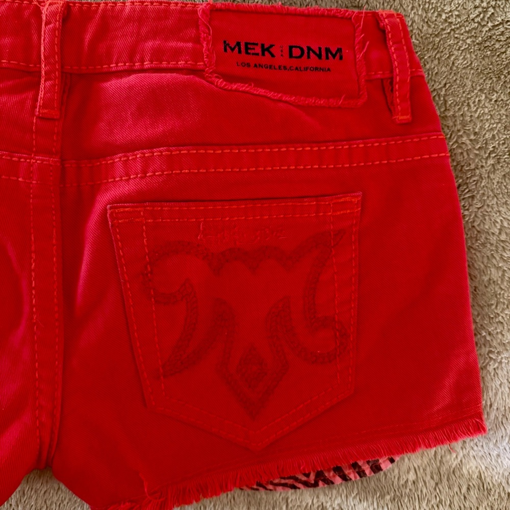 MEK Denim Women's Vibrant Red Jean Shorts